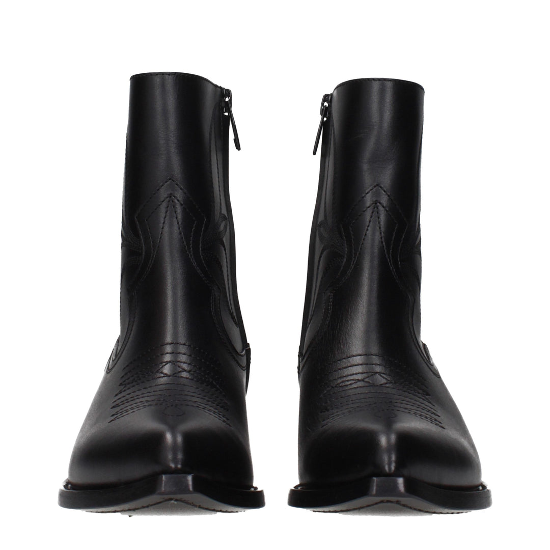 Black Leather Ankle Boots Celine