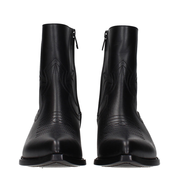 Black Leather Ankle Boots Celine