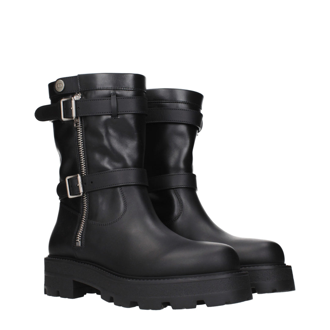 Black Leather Ankle Boots Christian Dior