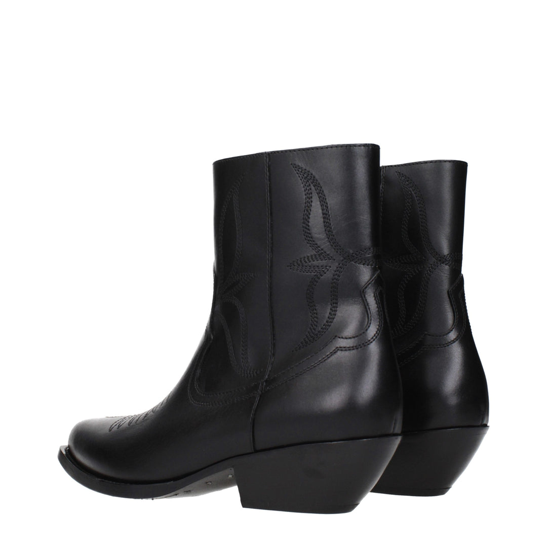 Black Leather Ankle Boots Celine