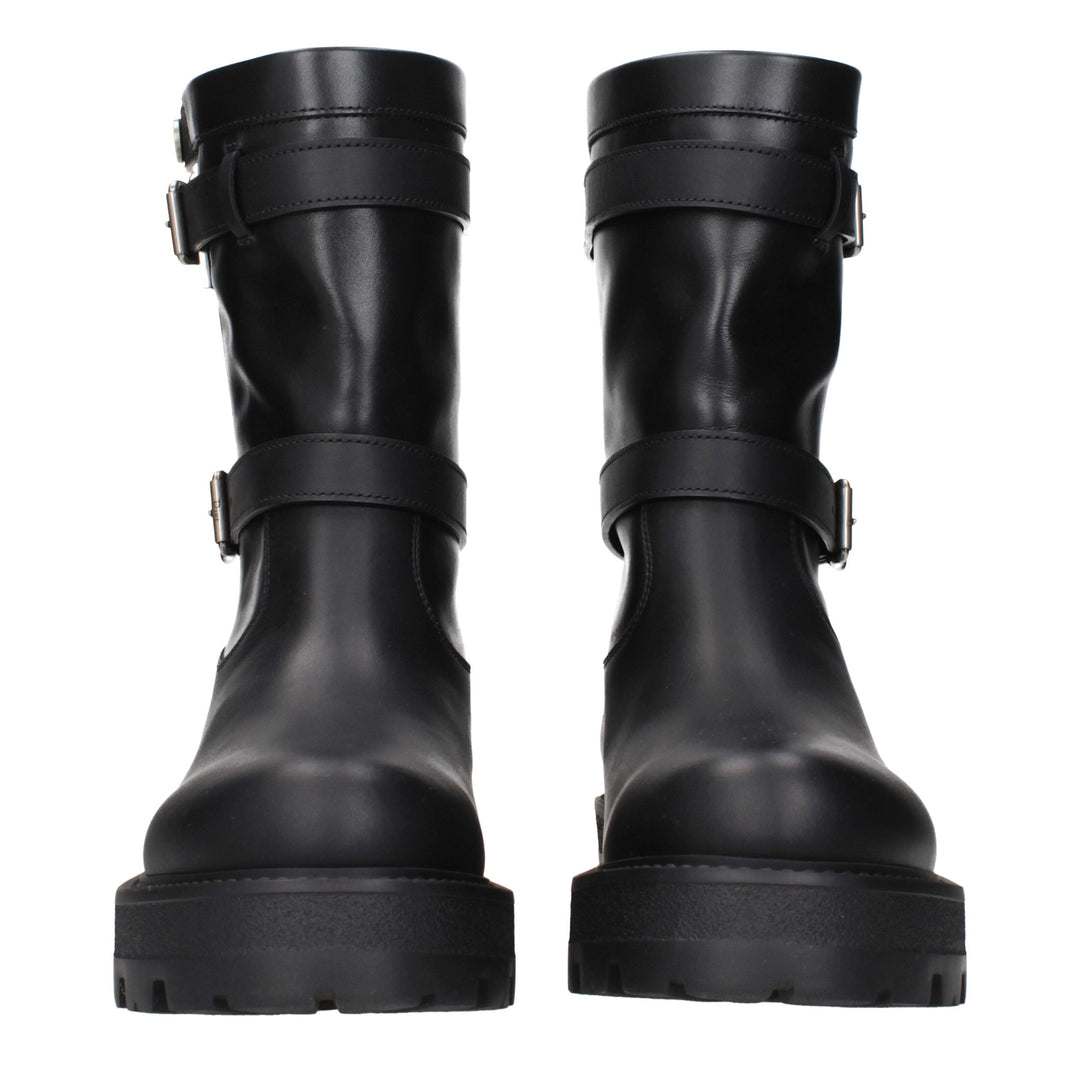 Black Leather Ankle Boots Christian Dior