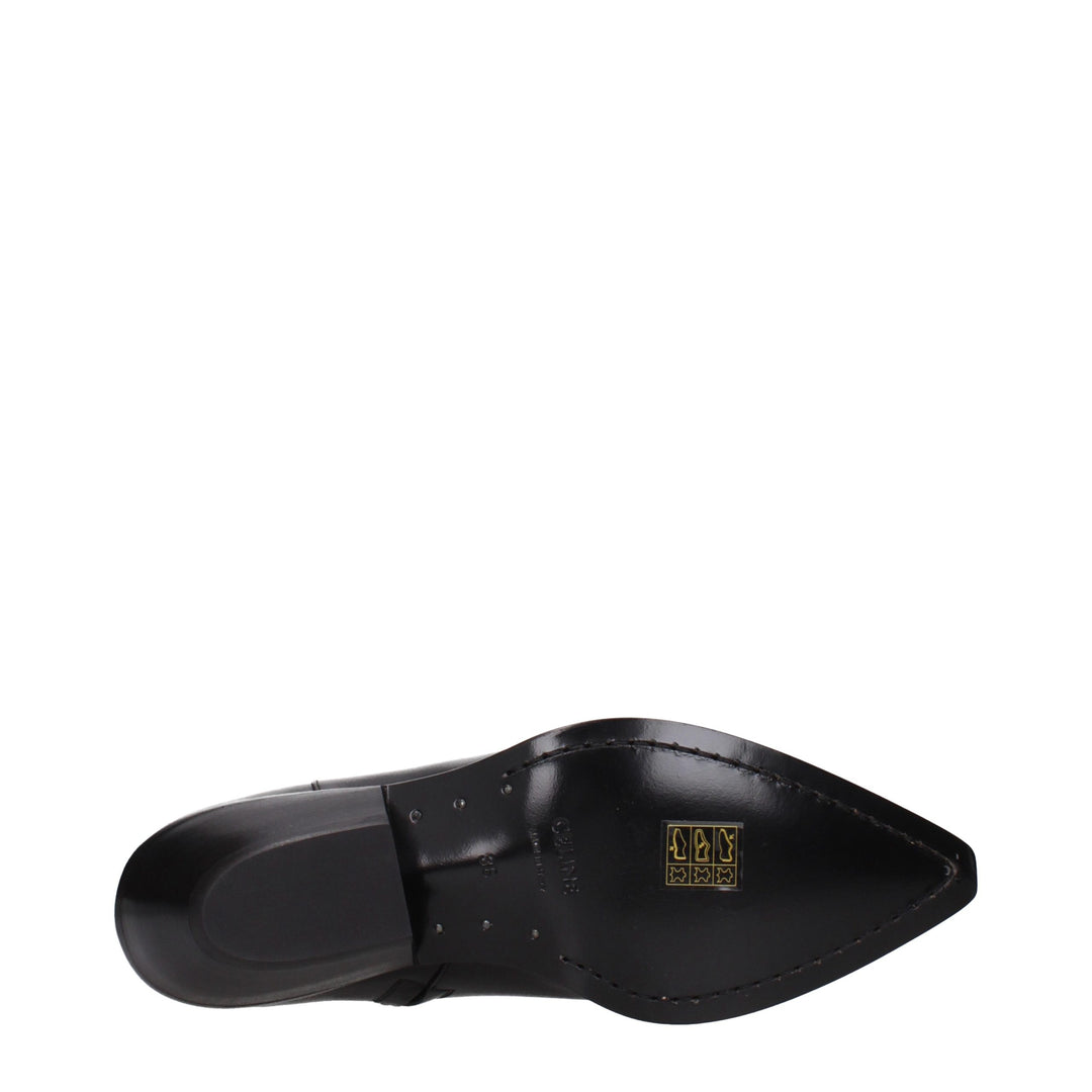 Black Leather Ankle Boots Celine