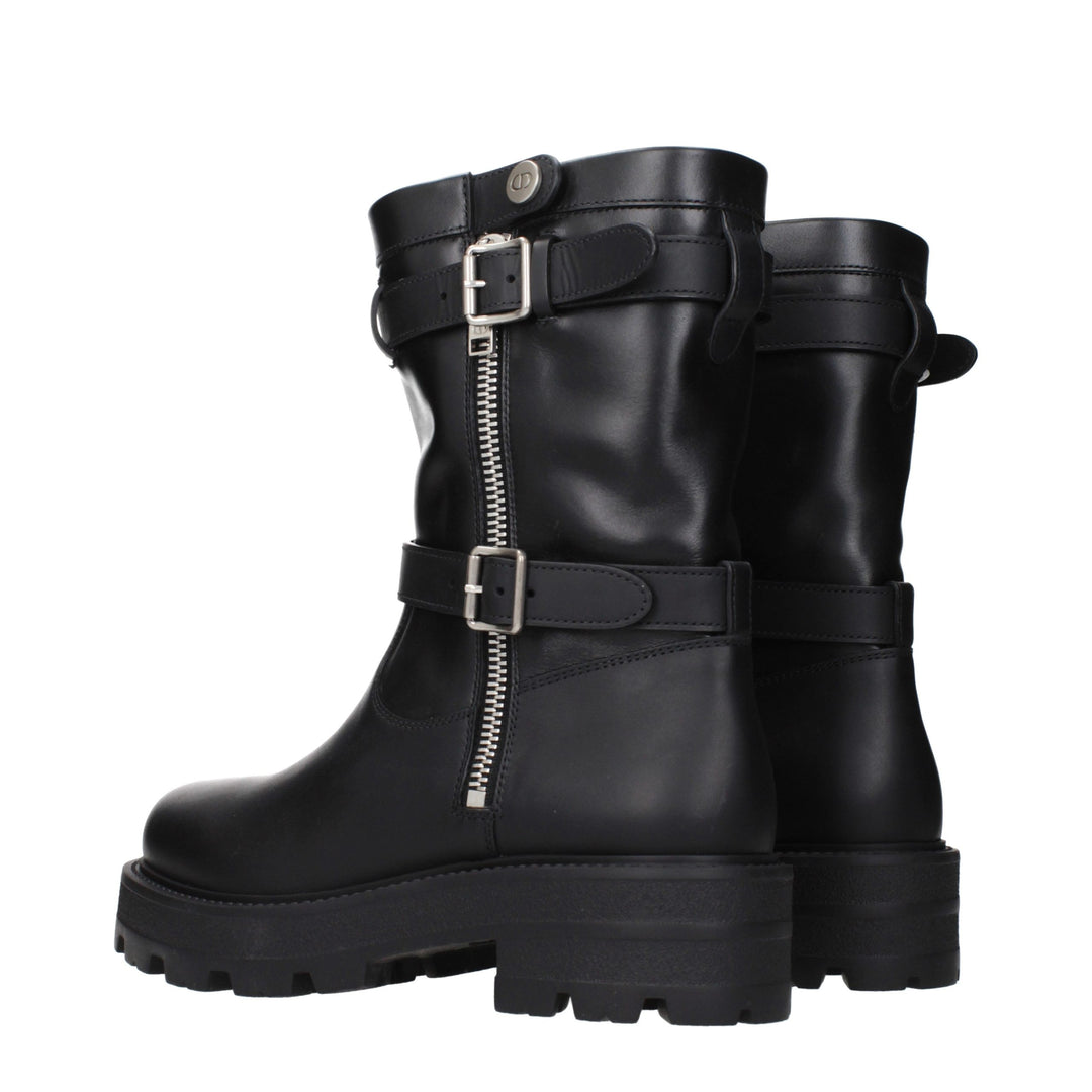 Black Leather Ankle Boots Christian Dior