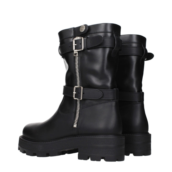 Black Leather Ankle Boots Christian Dior