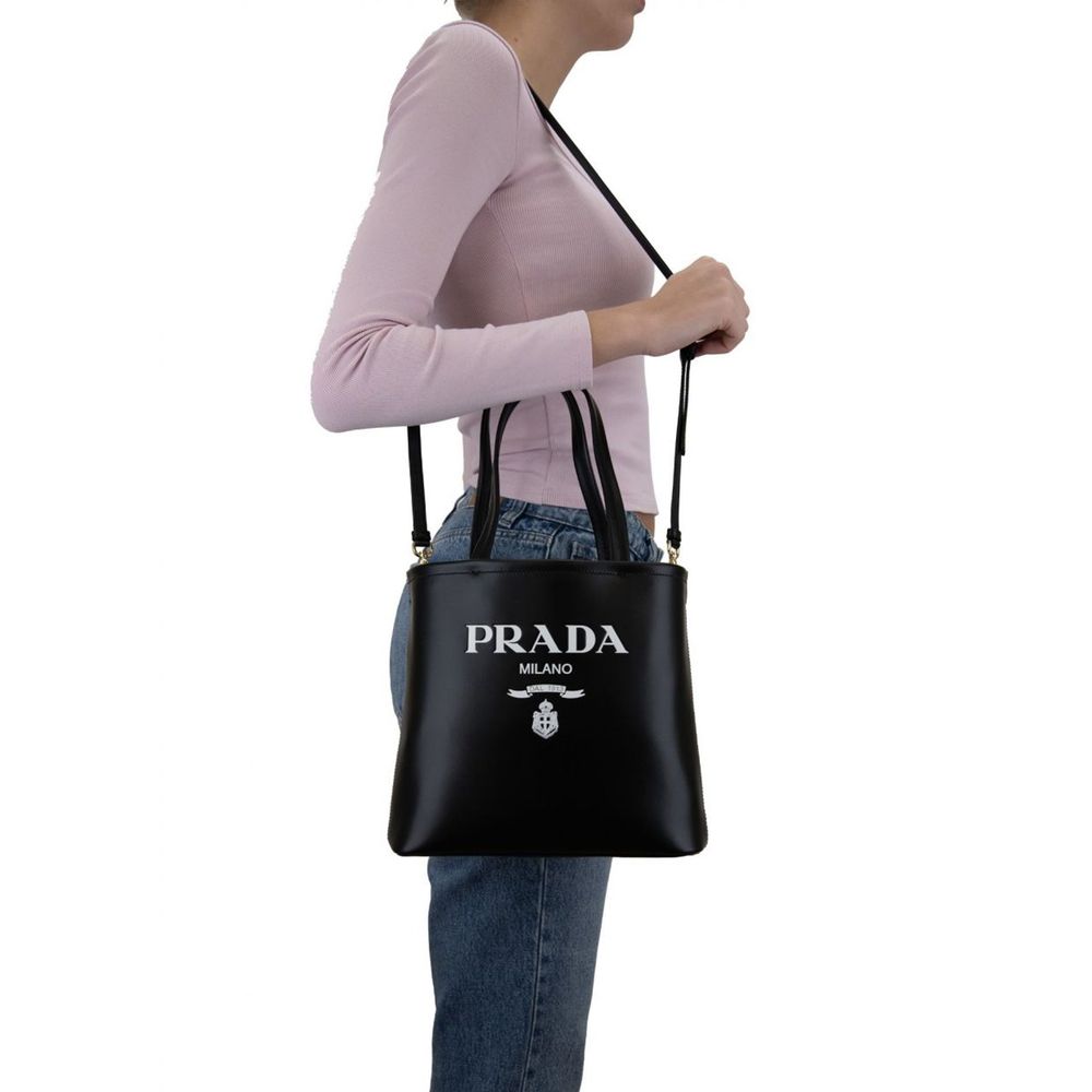 Black Calfskin Tote Bag Prada