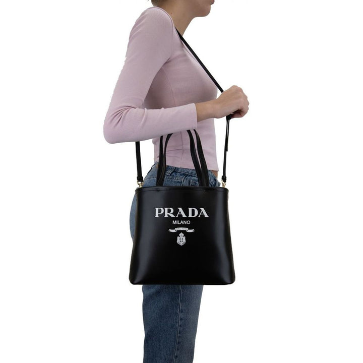 Black Calfskin Tote Bag Prada