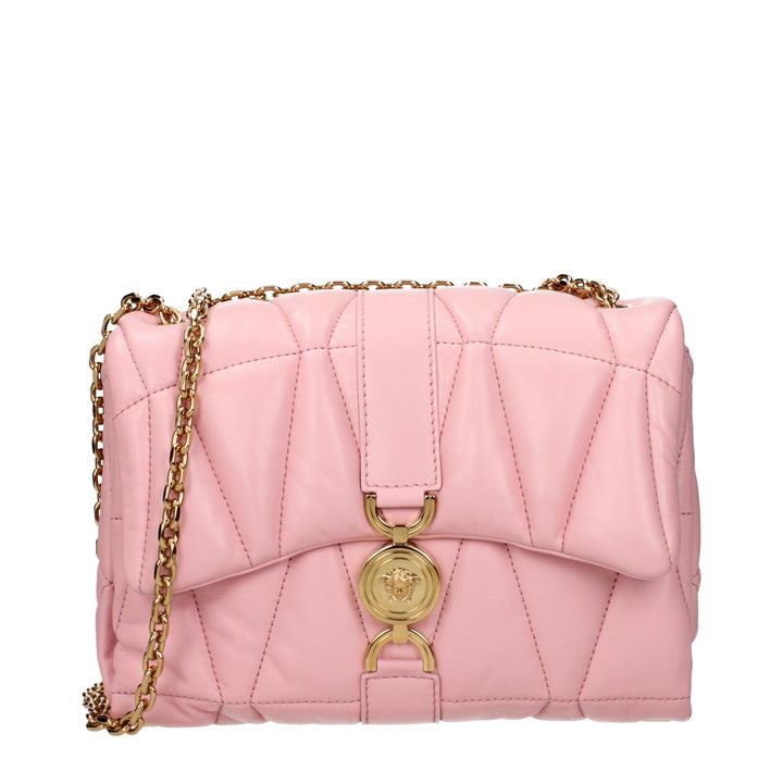 Pink Leather Shoulder Bag Versace