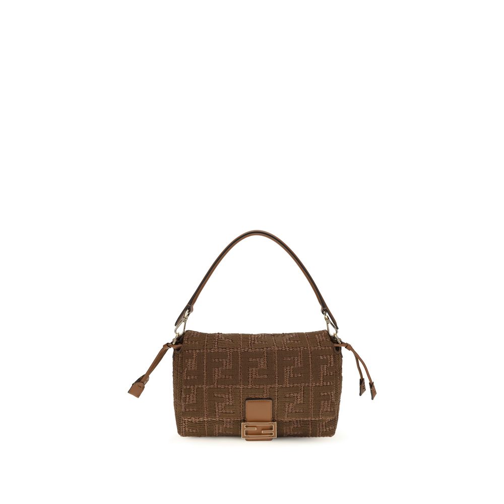 Brown Raffia Shoulder Bag Fendi