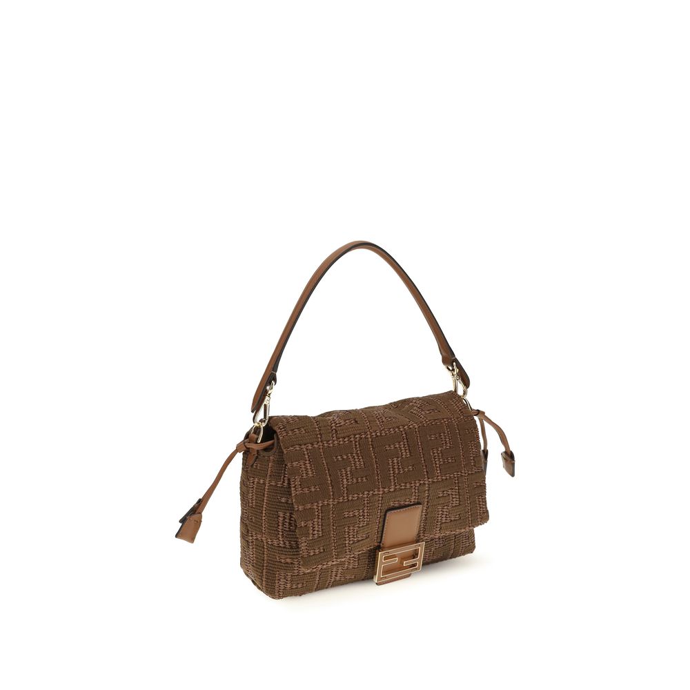 Brown Raffia Shoulder Bag Fendi