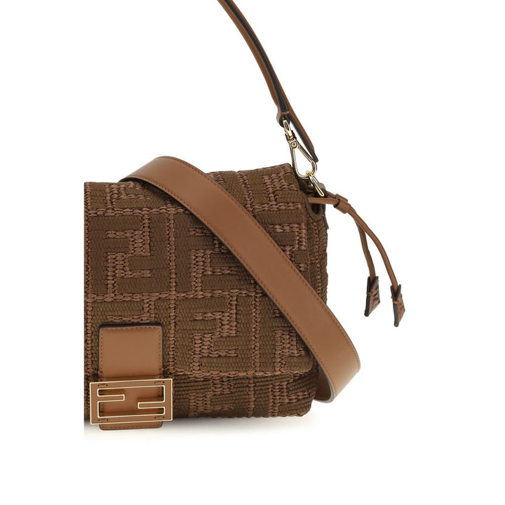 Brown Raffia Shoulder Bag Fendi