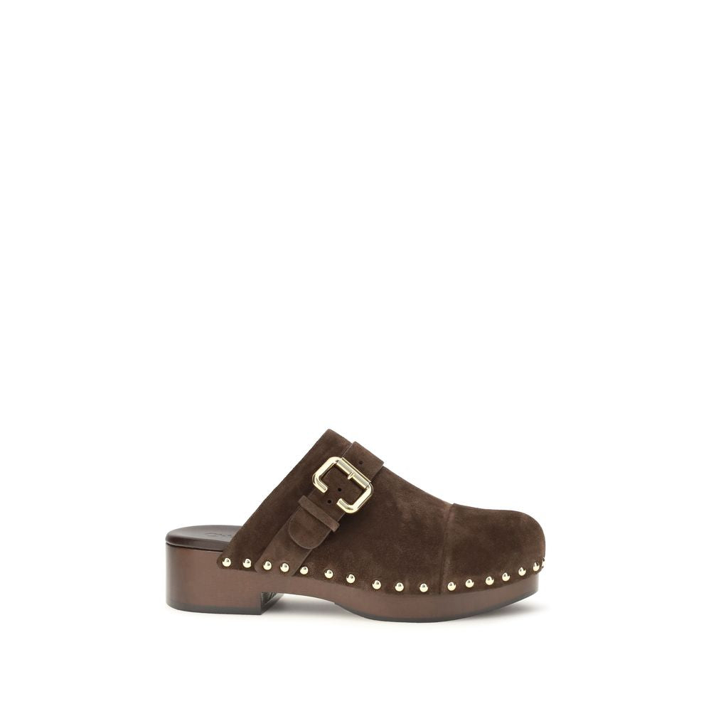 Brown Calf Leather Bos Taurus Clogs Chloé