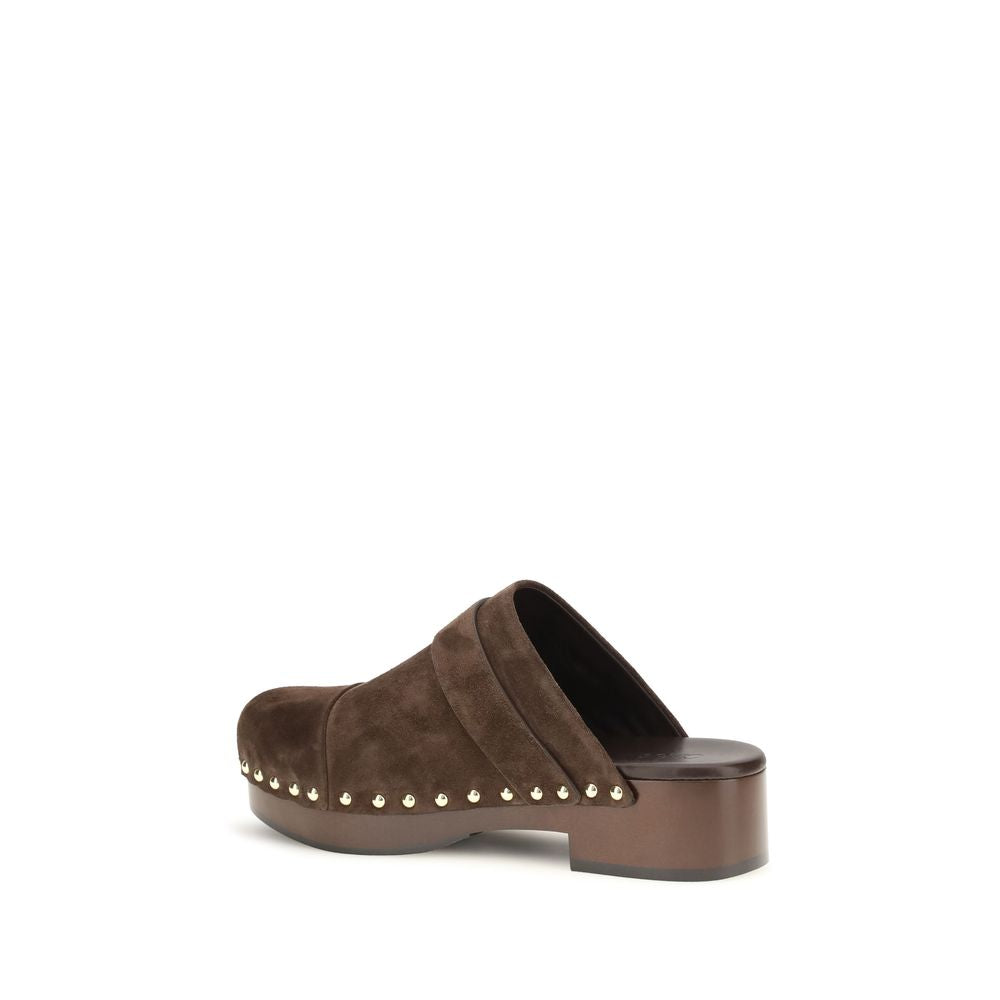 Brown Calf Leather Bos Taurus Clogs Chloé