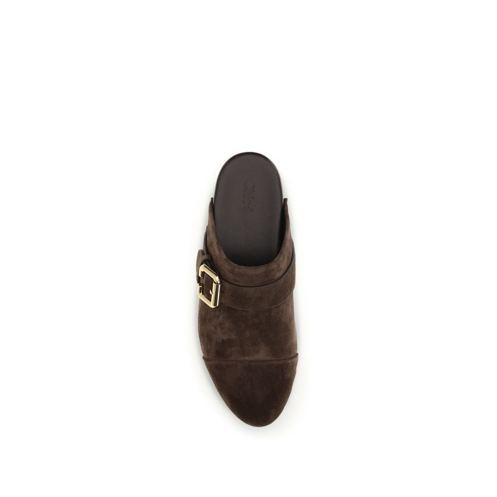 Brown Calf Leather Bos Taurus Clogs Chloé