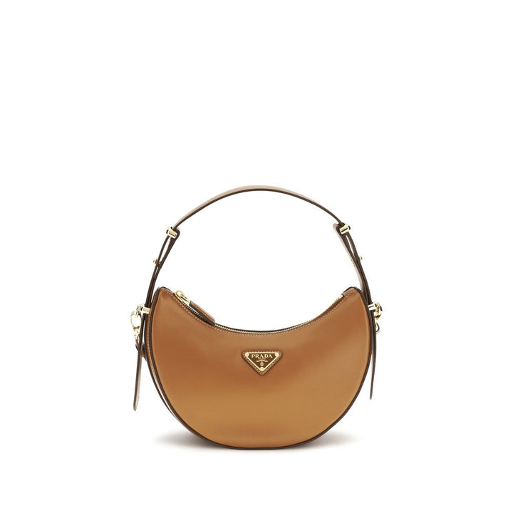 Beige Calf Leather Bos Taurus Shoulder Bag Prada