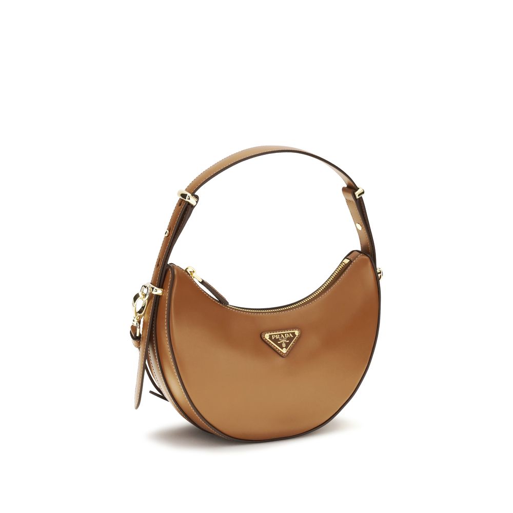 Beige Calf Leather Bos Taurus Shoulder Bag Prada