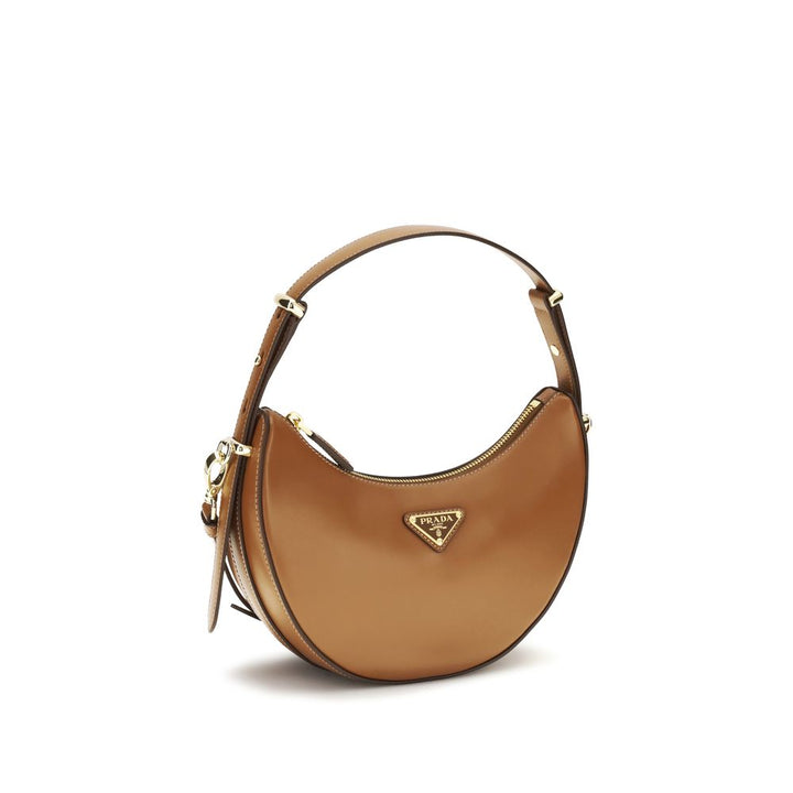 Beige Calf Leather Bos Taurus Shoulder Bag Prada