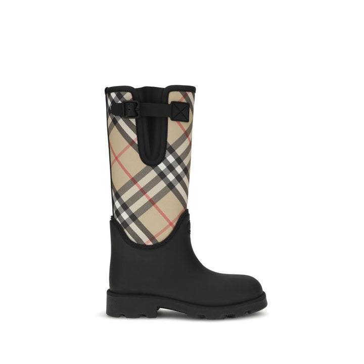 Black Rubber Rain Boots Burberry