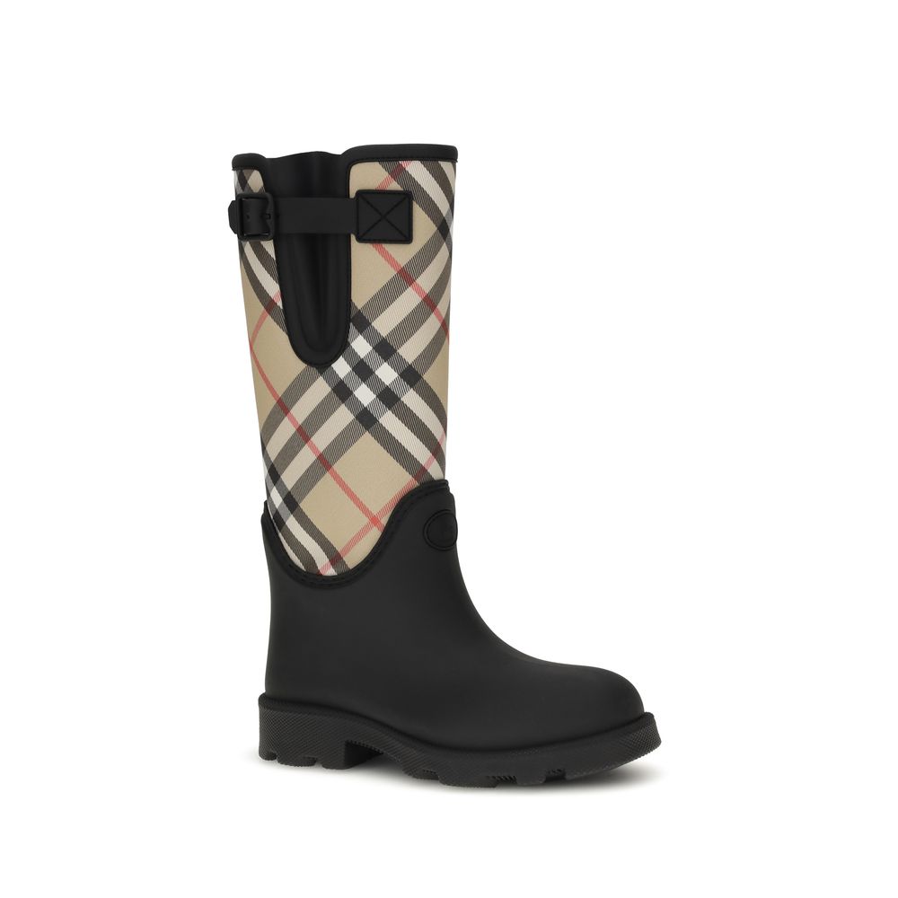 Black Rubber Rain Boots Burberry