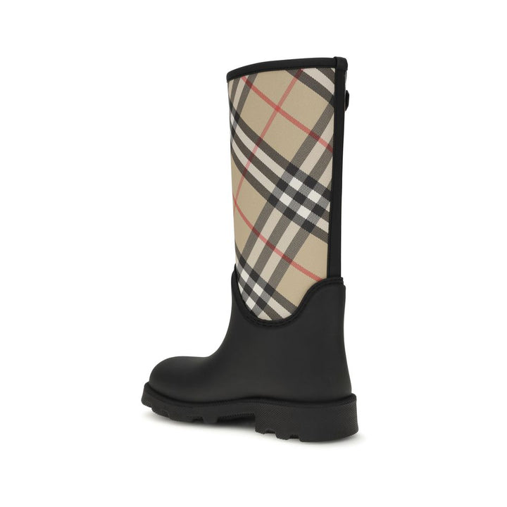 Black Rubber Rain Boots Burberry