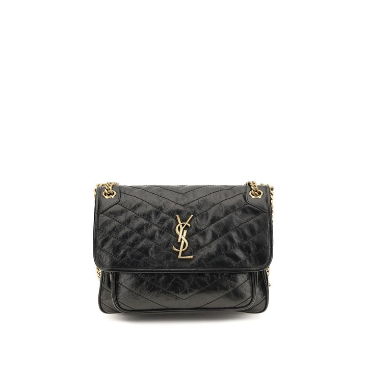 Black Calf Leather Bos Taurus Shoulder Bag Saint Laurent