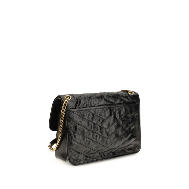 Black Calf Leather Bos Taurus Shoulder Bag Saint Laurent