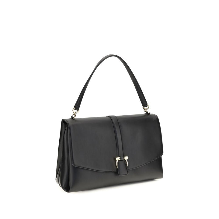 Black Calf Leather Bos Taurus Shoulder Bag Ferragamo