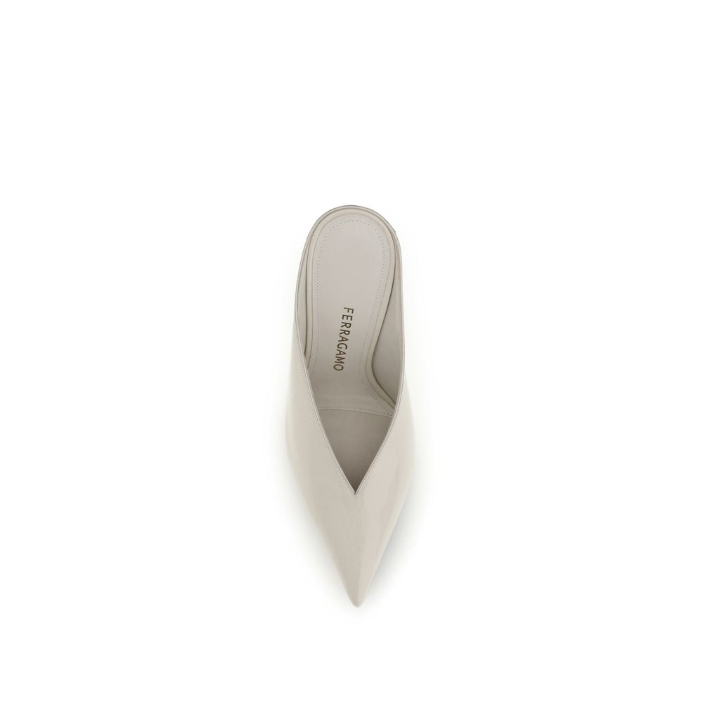 Beige Calf Leather Bos Taurus Mules Ferragamo
