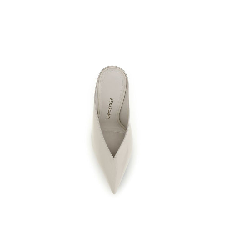 Beige Calf Leather Bos Taurus Mules Ferragamo