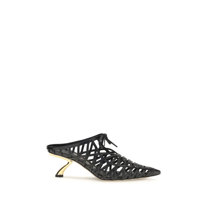 Black Calf Leather Bos Taurus Mules Ferragamo