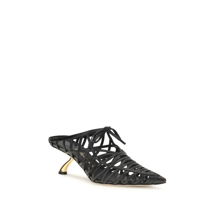 Black Calf Leather Bos Taurus Mules Ferragamo