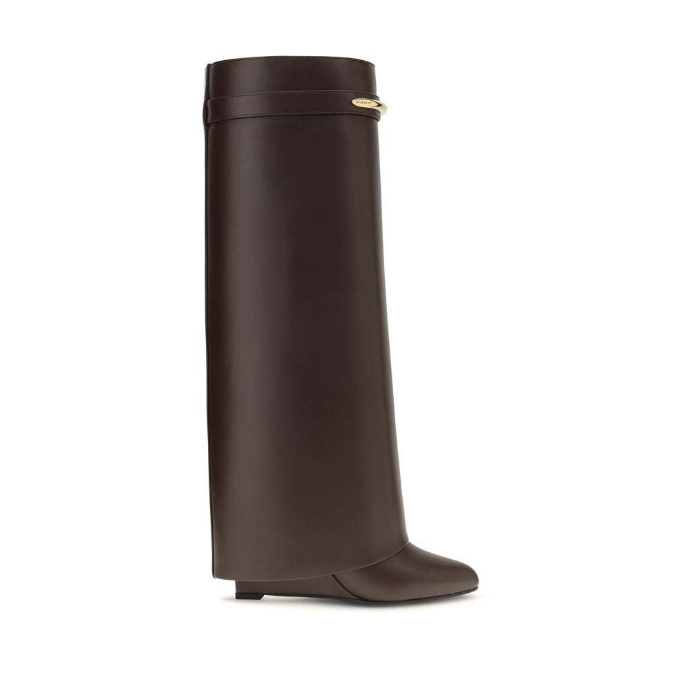 Brown Calf Leather Bos Taurus High Heel Boots Givenchy