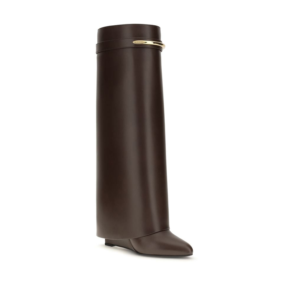 Brown Calf Leather Bos Taurus High Heel Boots Givenchy