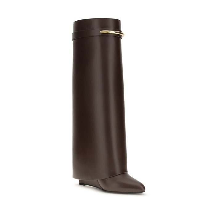 Brown Calf Leather Bos Taurus High Heel Boots Givenchy