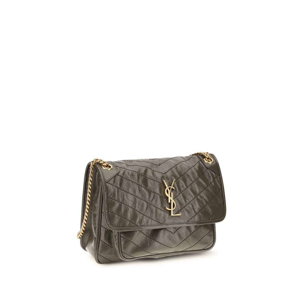 Bicolor Calf Leather Bos Taurus Shoulder Bag Saint Laurent