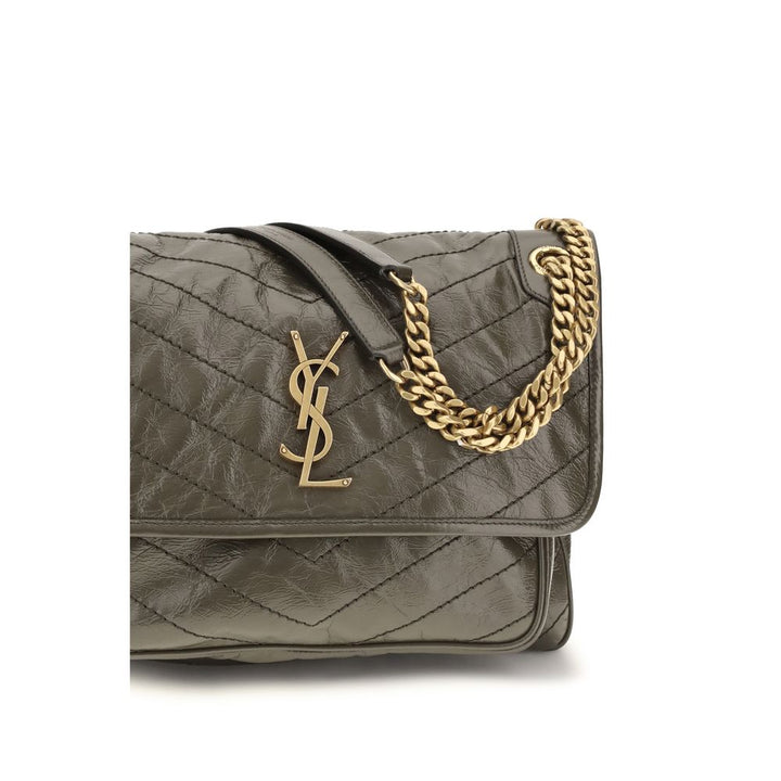 Bicolor Calf Leather Bos Taurus Shoulder Bag Saint Laurent