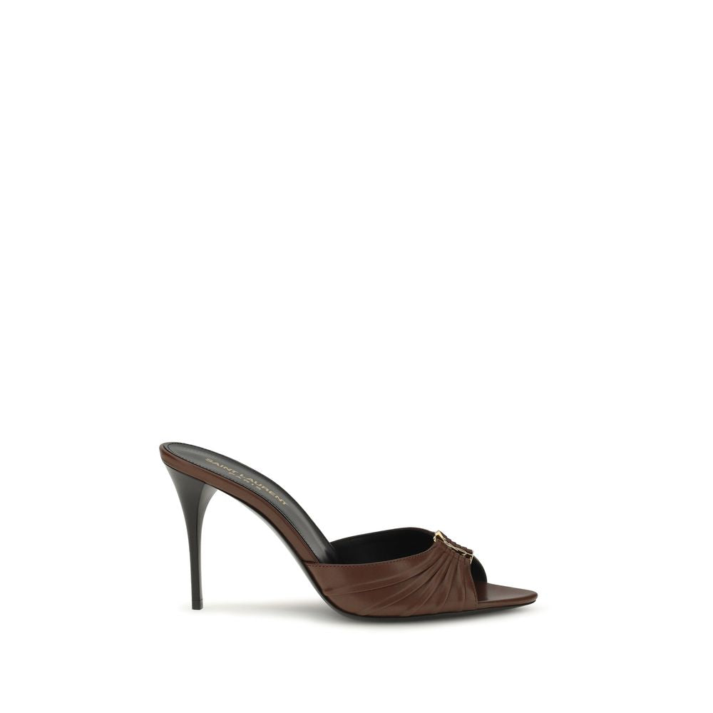 Brown Calf Leather Bos Taurus High Heel Pumps Saint Laurent