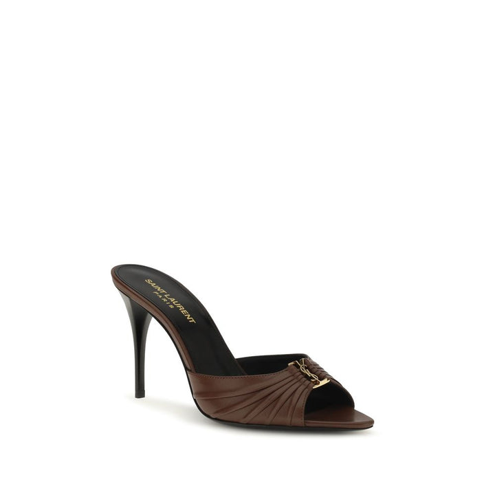 Brown Calf Leather Bos Taurus High Heel Pumps Saint Laurent