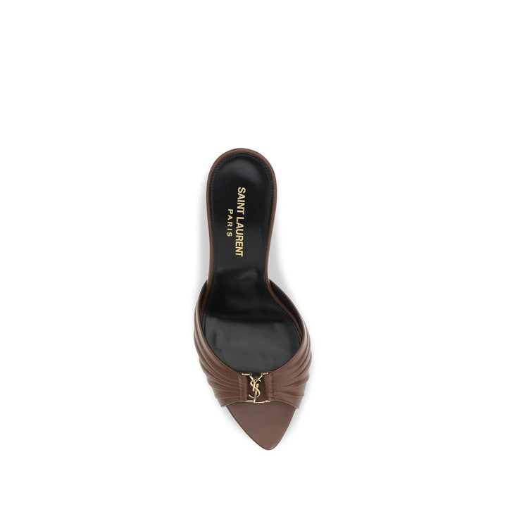 Brown Calf Leather Bos Taurus High Heel Pumps Saint Laurent