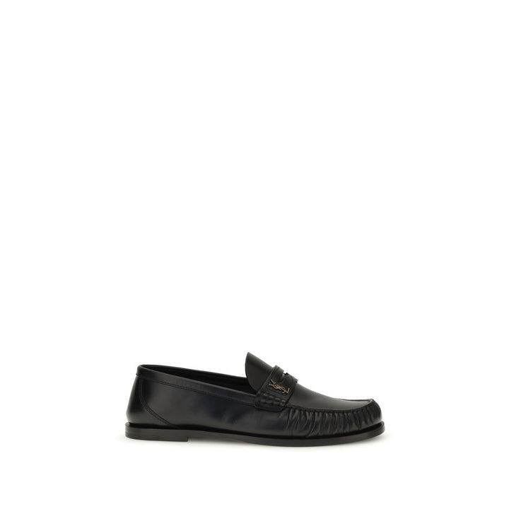 Black Calf Leather Bos Taurus Slip-On Loafers Saint Laurent