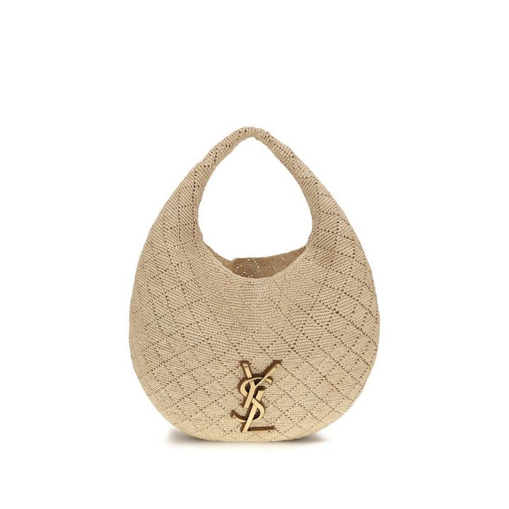 Beige Raffia Shoulder Bag Saint Laurent