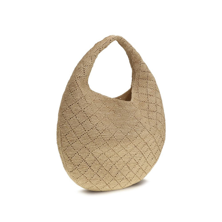 Beige Raffia Shoulder Bag Saint Laurent