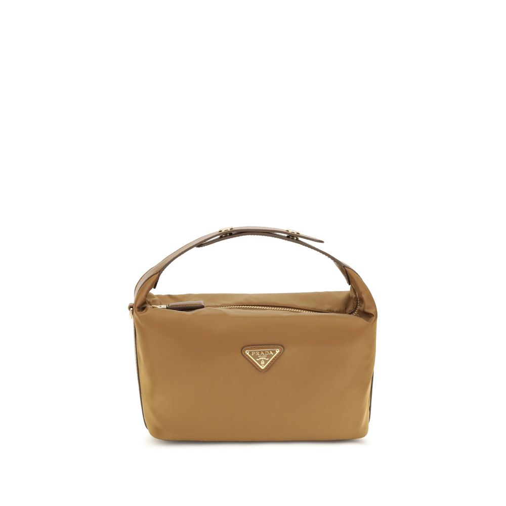 Beige Recycled Polyamide Handbag Prada