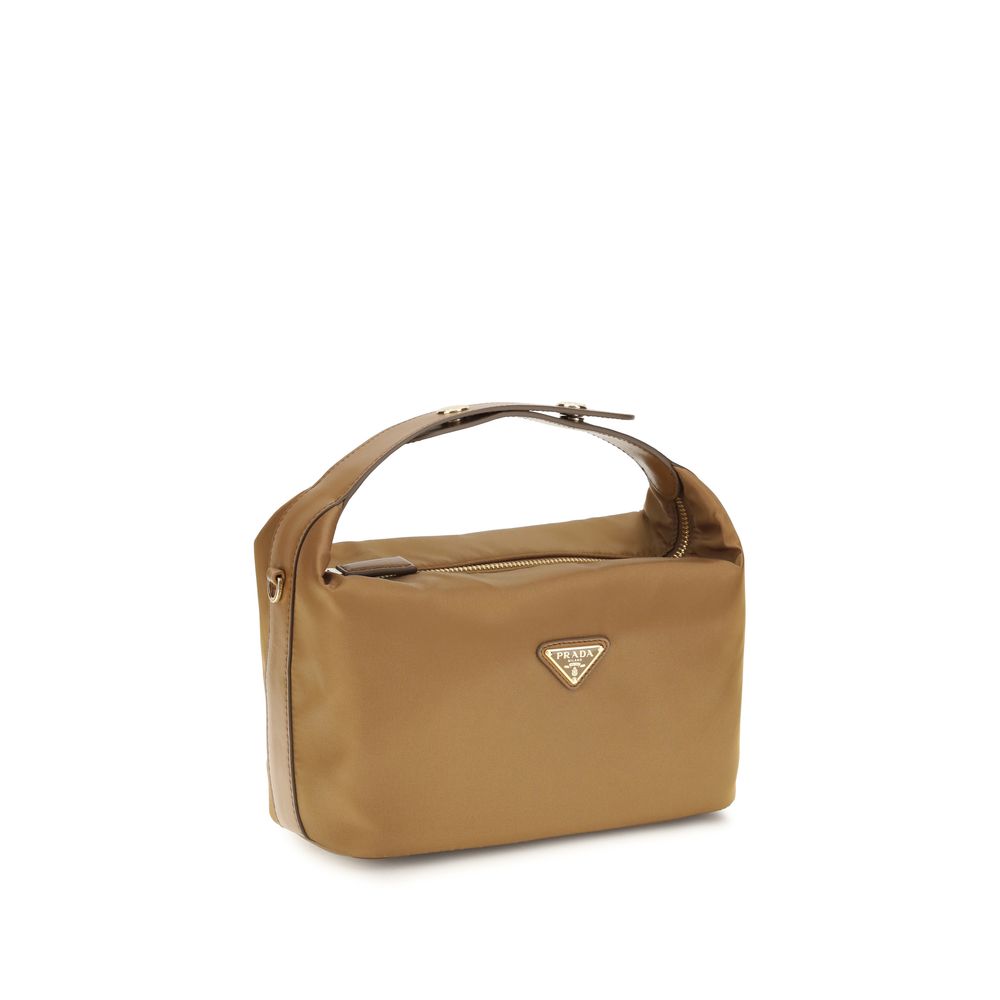 Beige Recycled Polyamide Handbag Prada