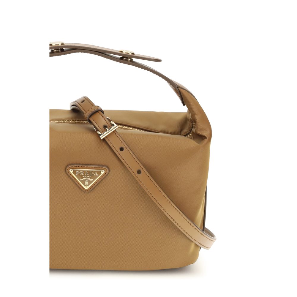 Beige Recycled Polyamide Handbag Prada