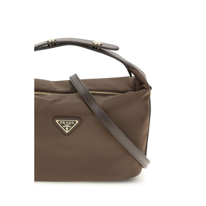 Brown Recycled Polyamide Handbag Prada