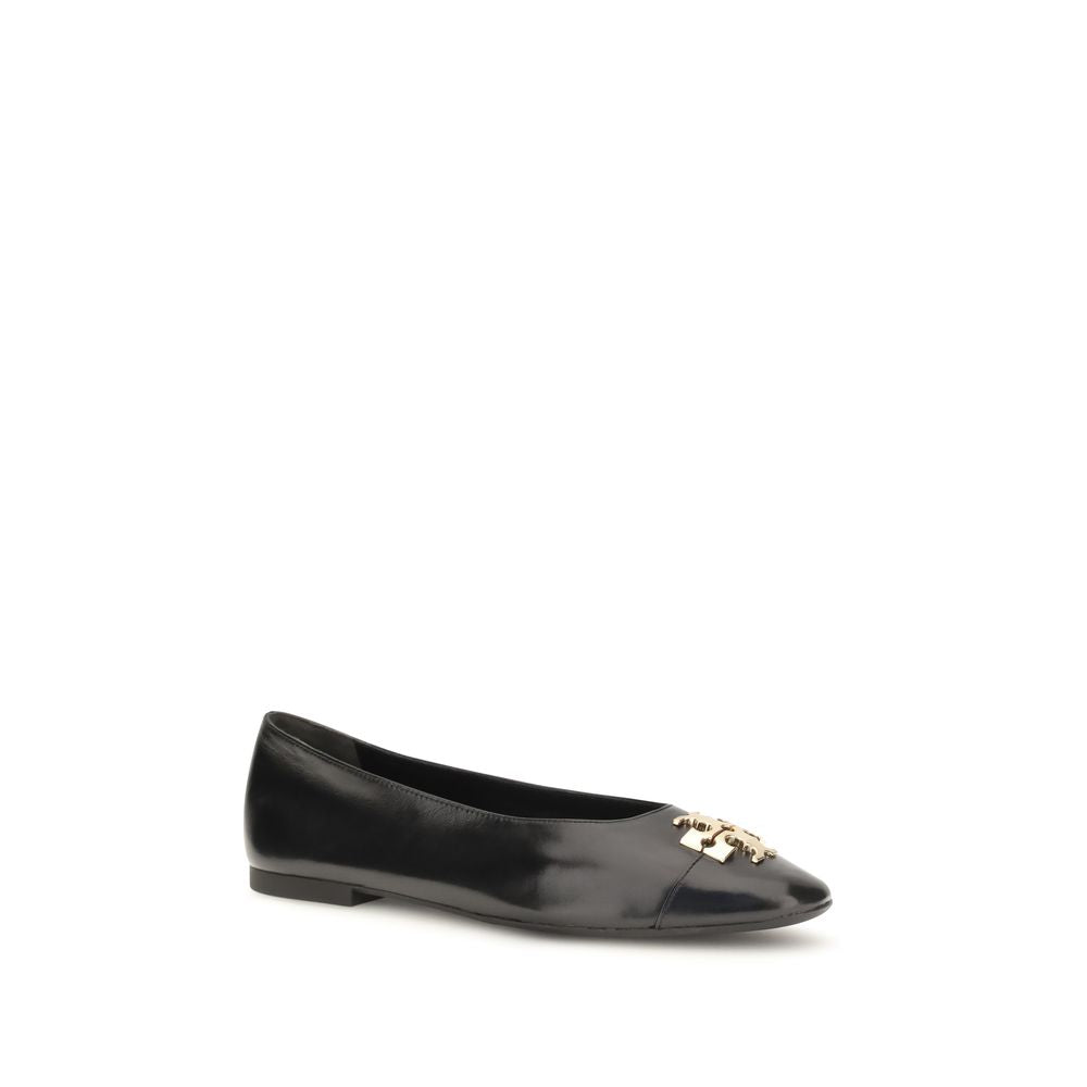 Black Goatskin Ballet Flats Tory Burch