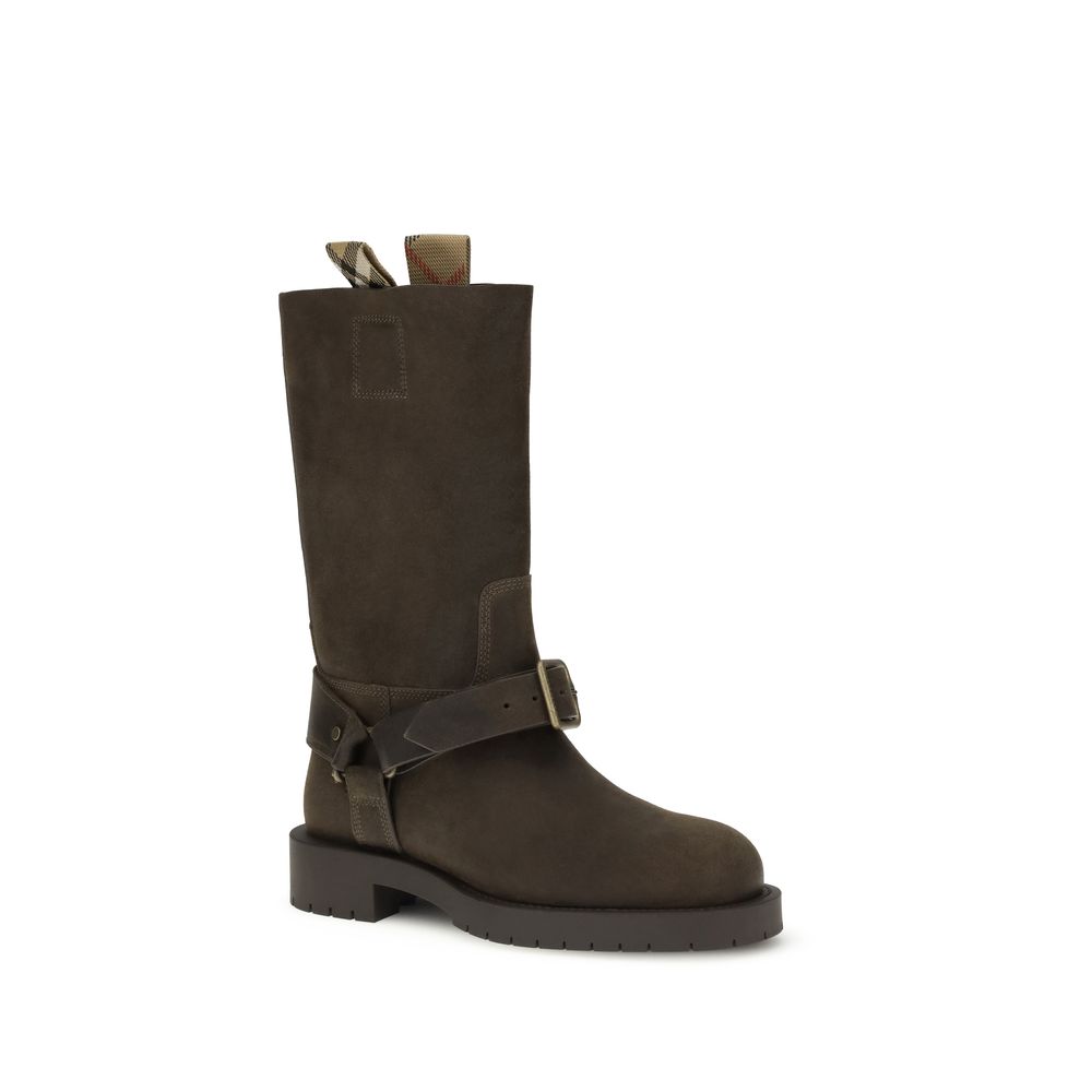 Brown Calf Leather Bos Taurus Lace-Up Boots Burberry