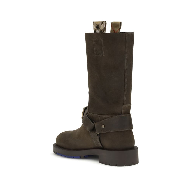 Brown Calf Leather Bos Taurus Lace-Up Boots Burberry