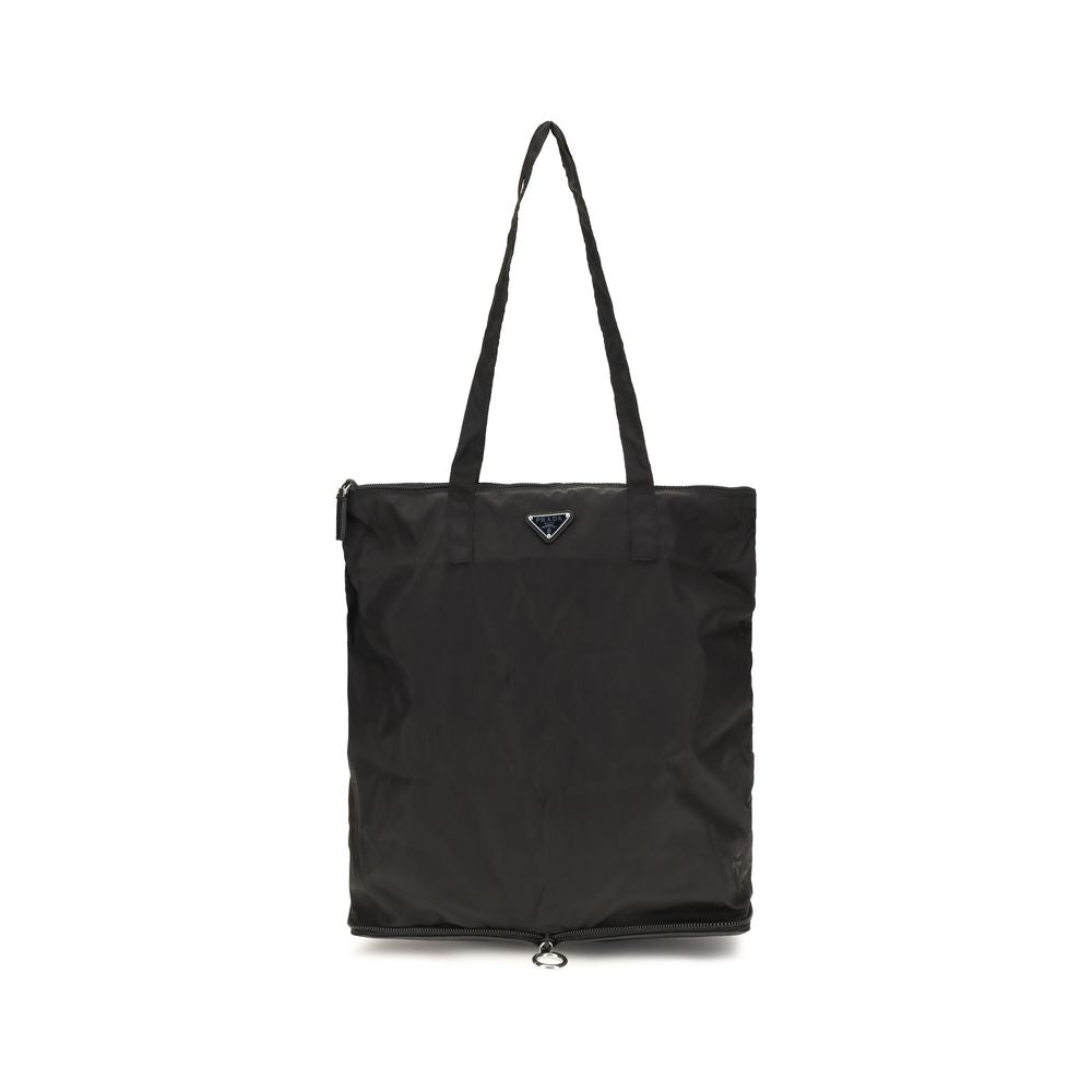 Black Calf Leather Bos Taurus Shoulder Bag Prada