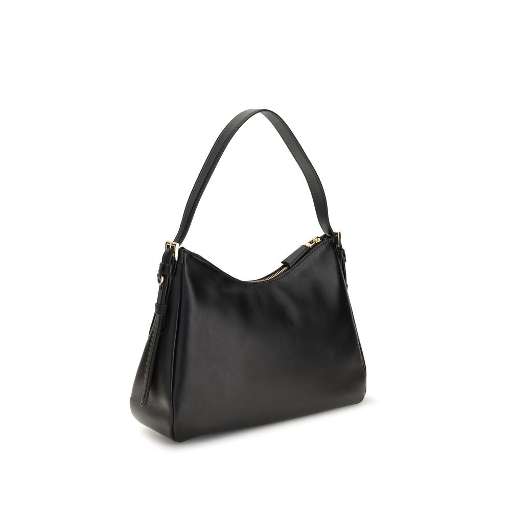 Black Calf Leather Bos Taurus Shoulder Bag Prada